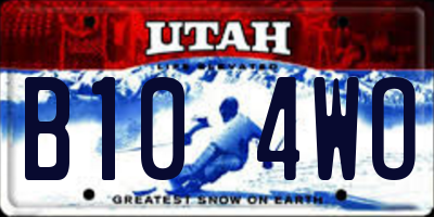 UT license plate B104WO