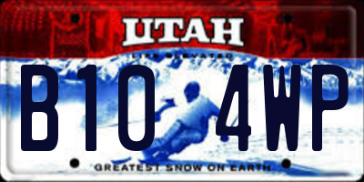 UT license plate B104WP