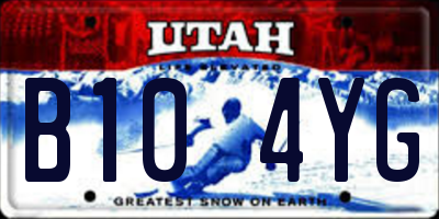 UT license plate B104YG