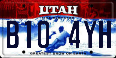 UT license plate B104YH