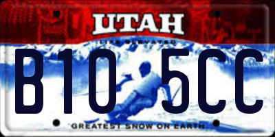 UT license plate B105CC