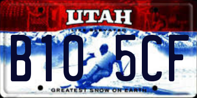 UT license plate B105CF