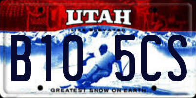 UT license plate B105CS