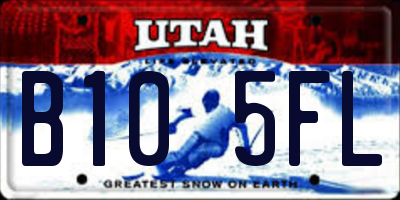 UT license plate B105FL