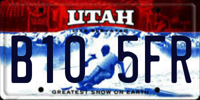 UT license plate B105FR