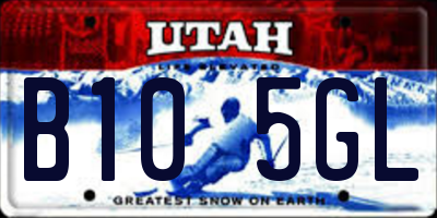 UT license plate B105GL