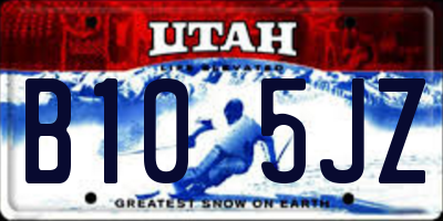 UT license plate B105JZ