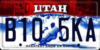 UT license plate B105KA