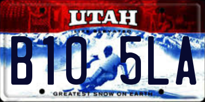 UT license plate B105LA