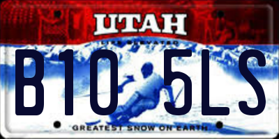UT license plate B105LS