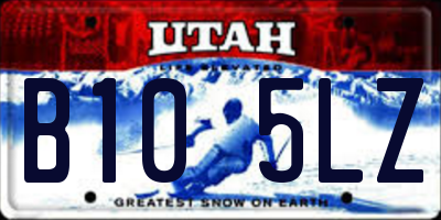 UT license plate B105LZ