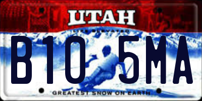 UT license plate B105MA