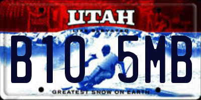 UT license plate B105MB