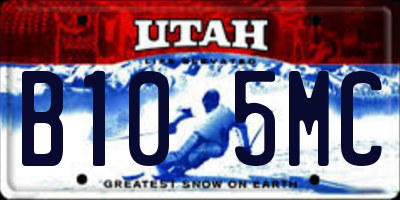 UT license plate B105MC