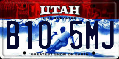 UT license plate B105MJ