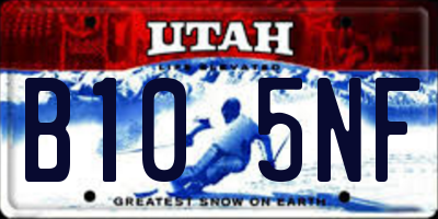UT license plate B105NF