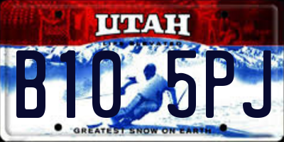 UT license plate B105PJ