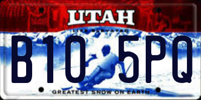 UT license plate B105PQ