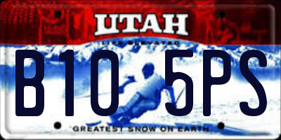 UT license plate B105PS