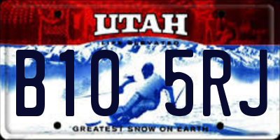 UT license plate B105RJ
