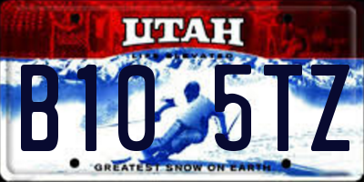 UT license plate B105TZ