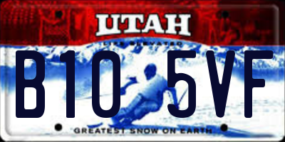 UT license plate B105VF