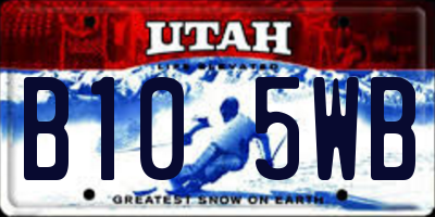 UT license plate B105WB