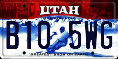 UT license plate B105WG