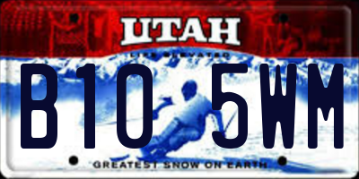 UT license plate B105WM