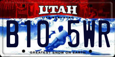 UT license plate B105WR