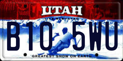 UT license plate B105WU