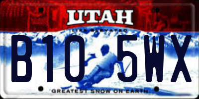 UT license plate B105WX