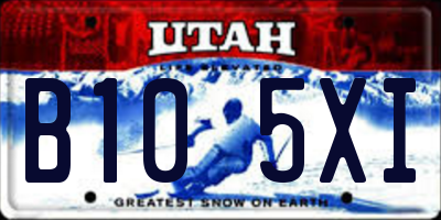 UT license plate B105XI