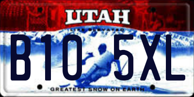 UT license plate B105XL