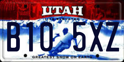 UT license plate B105XZ