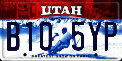 UT license plate B105YP