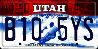 UT license plate B105YS