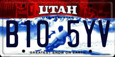 UT license plate B105YV