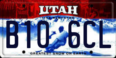 UT license plate B106CL