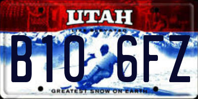 UT license plate B106FZ