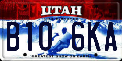 UT license plate B106KA