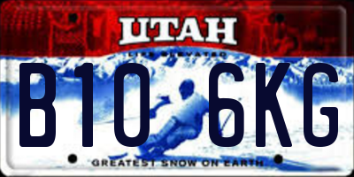 UT license plate B106KG