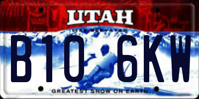 UT license plate B106KW