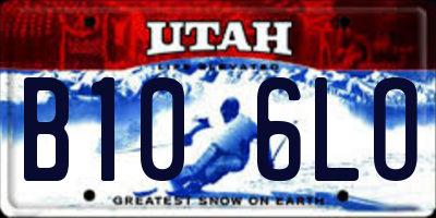 UT license plate B106LO