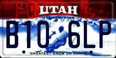 UT license plate B106LP