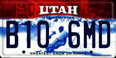 UT license plate B106MD