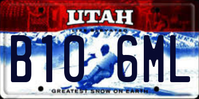 UT license plate B106ML