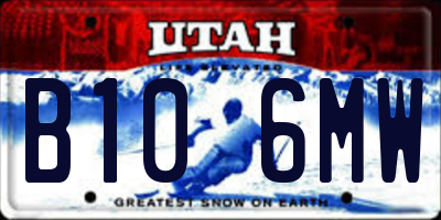 UT license plate B106MW