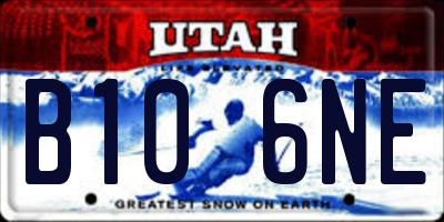 UT license plate B106NE