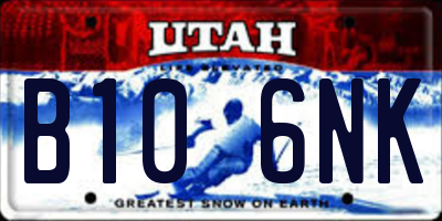 UT license plate B106NK